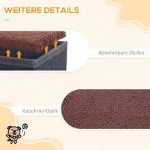 PawHut Pet Stairs, 3-Step Folding Cat And Dog Stairs, Cat And Dog Storage, Black MDF 40x54x48cm - 1 - View 8