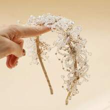 1 chiếc nơ đeo cổ kiểu dáng giản dị đính pha lê giả, phụ kiện hoàn hảo cho ngày Valentine. - băng đô - Xem 2