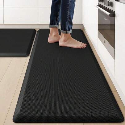 NEW 2PCS Kitchen Rugs Cushioned Anti-Fatigue Non-Slip Waterproof Kitchen Mat Comfort Foam Standing Mat For Floor Office Sink Laundry