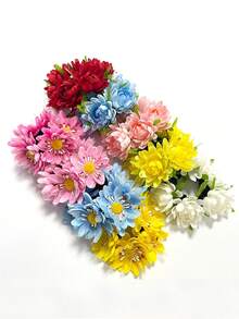 1件装女士新款纯色仿菊花雏菊发圈，适合海滩、夏威夷度假、日常佩戴、丸子头造型、节日、派对、送礼，可作马尾辫发圈、发绳、发圈、发圈、发绳、弹性发带、头饰、发圈、美容家居发饰 - 彩色 - 查看 11