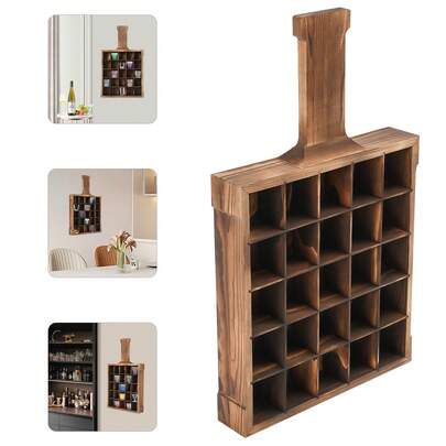 Glass Display Case Rustic Glass Storage Shelf Organizer Wall Mounted Glass Holder Cabinet