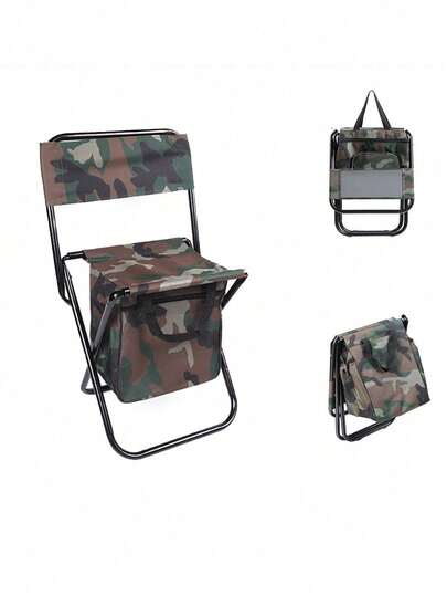 Silla de playa portátil plegable con bolsa de almacenamiento para acampar al aire libre