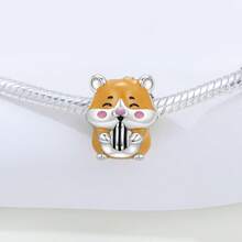 1 Pc Silver Plated Charm Animal Concert Panda Guitar Pendant & Elephant Drumming Bead & Hamster Bead For Original Bracelet Necklace DIY Jewelry Making Fit Women Birthday Gift
