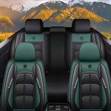 Chic Black & Red Contrast Faux Leather 5-Seater Full Coverage Car Seat Covers (5PCS) - Emblem & Lettering Design Universal Fit Auto Seat Protectors - Red and Black Five Seats - View 10