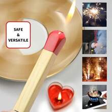 Compact And Refillable Matchstick Lighter - Portable, Adjustable Flame Camping - 木紋色 - 查看 2