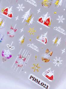 2/3 Peças de Adesivos de Arte de Unhas com Relevo de Flocos de Neve de Desenho Animado de Inverno - Design de Arte DIY para Flocos de Neve Fofos, Bonecos de Neve, Sinos, Laços, Duendes, Renas, Papai Noel e Ursos de Pelúcia durante o Inverno, Natal e Ano Novo, Adequado para o Dia a Dia, Casamentos e Feriados das Mulheres. Adesivos de Arte de Unhas Descartáveis com Estilo de Tema Fofo e de Desenho Animado, Fáceis de Colar Decoração de Salão de Beleza