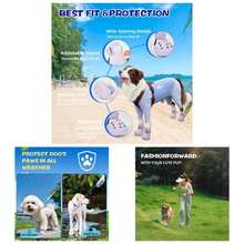 Dog Shoes Hot Pavement, Waterproof Dog Shoes Small Medium Dogs, Breathable Non - Slip Dog Boots Paw Protectors With Rubber Soles, Dog Booties Beach And Snow Purple, Medium - 粉紅色+大號 - 查看 1