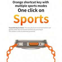 Reloj inteligente s9ultra 3 Correa Bluetooth llamada frecuencia cardíaca carga inalámbrica smartwatch - Naranja - Ver 2