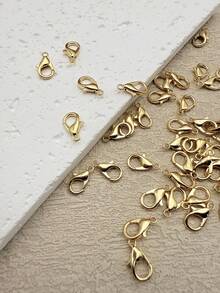 100 pezzi 12*7mm Moschettoni e anelli aperti misti colore oro e argento, accessori per la realizzazione di gioielli come bracciali, collane e altro - kc oro - Visualizzare 5