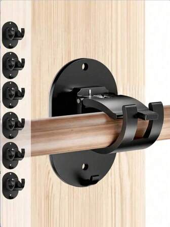 2/4/6/8个装免钻孔窗帘杆支架，升级版免钻孔自粘式窗帘杆支架，通用免钉可调节窗帘杆挂钩，适用于浴室、卧室、客厅、厨房，圣诞节/万圣节礼物装饰