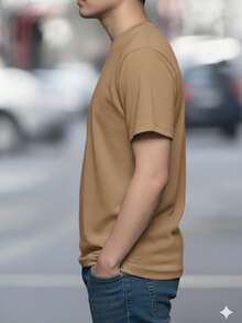 PLAYERA MANGA CORTA CUELLO REDONDO LISA - Óxido marrón - Ver 2