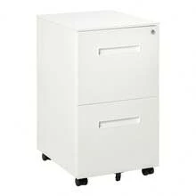Vinsetto Filing Cabinet With Wheels, 2 Drawers, Lockable, Wheels, A4, Steel - 1 - View 9