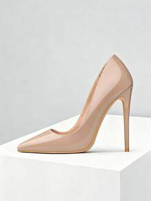 Ziheels Elegant 12cm/4.72" Stiletto High Heels For Women Patent Leather Pumps Heels Sexy Pointy Formal Dress Shoes - Patent-2024Nude - 查看 3