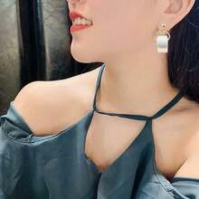 Fashion Toilet Paper Earrings - Ladies Creative Party Jewelry - Metal Design - Perfect For Festive Occasions - Bạc - Xem 3