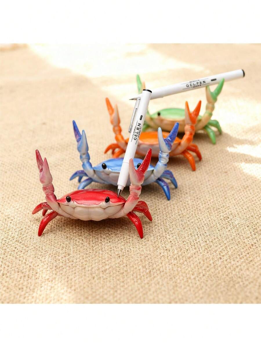 Ahnitol Weightlifting Crab Pen Holder, Creative Desktop Organizer With Cute Animal Figurine, Unique Office Supplies, Desktop Decor, Ideal Cool Gift For Gamers, Students, Coworkers - Stress Relief Office Gadget, Funny Desktop Accessory - Multicolor - View 1