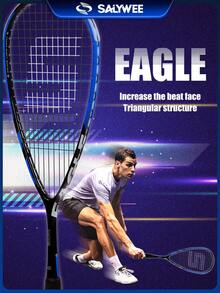 SALYWEE Squash Racket With Free Bag, Full Carbon Fibre Lightweight Squash Racquets, 12*17 String Pattern, Indoor Sports Squash Training Supplies For Men & Women, Professional Competition Sports Gear, Suitable For Intermediate Players - Multicolor - View 3