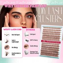 FADVAN Extensão de Cílios Misturada em Cachos Escuros/Claros com 14 Linhas, 9-16mm 30D/40D, Ventiladores Pré-Montados Termobondados DIY, Cílios Coloridos Naturais Macios e de Aparência Natural, Multi-Tipo