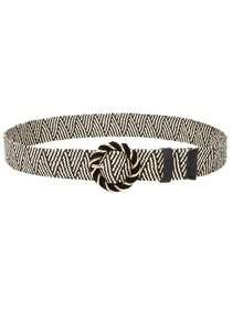 Fashionable Versatile Woven Belt, Vintage Dress/Coat Waist Cincher , Round Buckle Decor - 100 - View 8