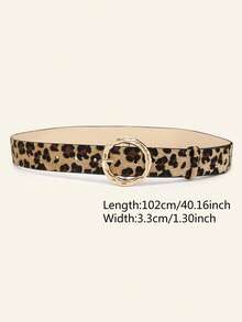 1pc Leopard Print Women's Belt, Suitable For Pairing With Shorts - Belt - View 3