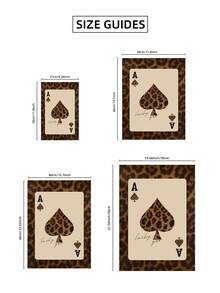 1幅无框黑桃A豹纹印花画，幸运女神魅力墙饰，复古赌场动物图案装饰画，适用于卧室、客厅、宿舍 | 房间装饰画，复古装饰，宿舍必备 - 彩色 - 查看 8