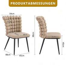 Dining Chairs - Light Camel + Metal + Velvet + Set Of 2 - View 4