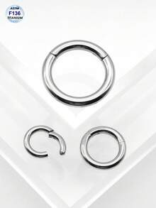 1 sztuka lekkich, kwalifikowanych ASTM F136 tytanowych kółek do nosa z zawiasami, do przegrody nosowej, chrząstki, helisy, Daith, Tragusa, Rook Conch, wargi, płatka ucha, kolczyk do przegrody nosowej dla kobiet i mężczyzn, biżuteria do ciała, duży rozmiar 10G, 8G, 6G, 8-19 mm