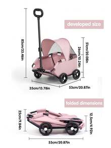 Xe đẩy thú cưng nhỏ, Xe đẩy chó, Xe đẩy mèo, Xe đẩy chó con Teddy, Xe đẩy thú cưng nhỏ ngoài trời, Xe đẩy ngoài trời nhẹ, có thể gấp gọn - Nhiều màu - Xem 2