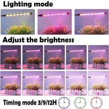 1 Set Luz de crecimiento de espectro de 3 colores regulable con enchufe USB, lámpara LED para plantas en maceta para uso en interiores, luz de cultivo de plantas para uso doméstico en invierno - Rojo, azul y amarillo - Ver 4