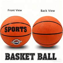 1 Piece Basketball, Rubber Material, 3 Balls, Standard Size Bright Color Fashion Basketball Fitness Products, Daily Game Training Balls, Gift For Grandchildren Multi-Purpose Products - Burnt Orange - View 10