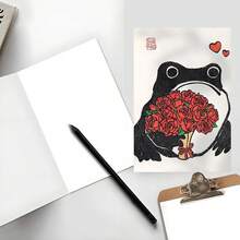 趣味青蛙情人节爱情卡，情人节搞笑浪漫祝福，可爱浪漫专属告白卡，送给伴侣和爱人的告白礼物，带信封的感谢卡，节日贺卡，祝福卡，空白卡