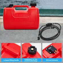 Bolsa de Combustible Marina Portátil de 12L para Botes y Embarcaciones con Asa en I y Línea de Transferencia - Rojo - Ver 7
