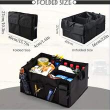 1 hộp đựng đồ ô tô dung tích lớn, hộp đựng đồ có thể gấp gọn cho cốp xe ô tô/xe tải - màu đen - Xem 2