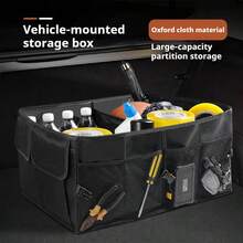 1 hộp đựng đồ ô tô dung tích lớn, hộp đựng đồ có thể gấp gọn cho cốp xe ô tô/xe tải - màu đen - Xem 1