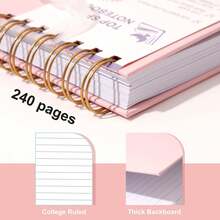 Compact Journal Notebook - Lined Writing Pad For Office, School & Home Use, Perfect For Notes, Planning, Drawing & Daily Records - Pink - View 1