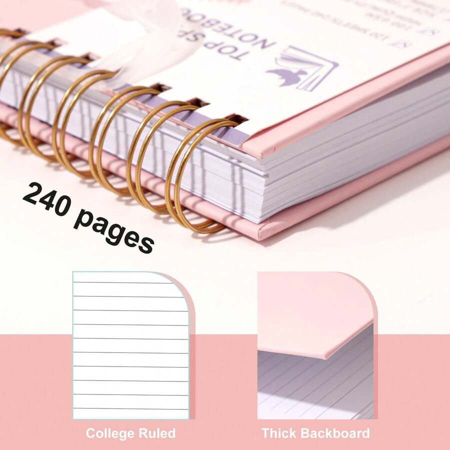 Compact Journal Notebook - Lined Writing Pad For Office, School & Home Use, Perfect For Notes, Planning, Drawing & Daily Records - Pink - View 1