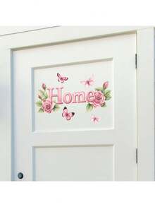 1pc Flower And Butterfly English Phrases Decorative Stickers, PVC Stickers, Removable Self-Adhesive Easy-Tear Stickers, Home Decor, Give Your Life A Fresh Look, Holiday Decor Stickers, Birthday And Graduation Gifts - Multicolor - View 4
