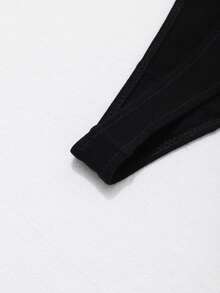 5 chiếc quần lót dây đen, đồ lót G-string gợi cảm dành cho nữ, kiểu bikini cạp thấp đính đá, lưng chữ T, không lộ nội y. - màu đen - Xem 4