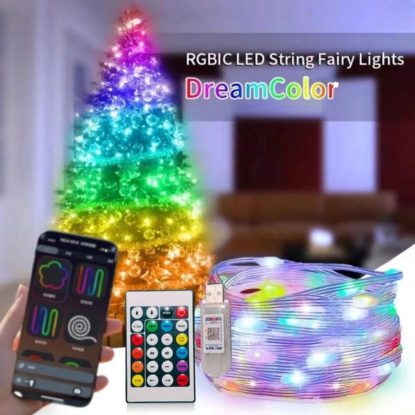 1 Peça Luz LED RGB Multicolorida com Controle Remoto, Dimmer, Alimentada por USB, Controlada por Aplicativo, Adequada para Casamento, Hotel, Jardim, Quarto, Festa, Halloween, Decoração de Natal