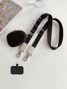 Zipper Pouch Phone Lanyard, Fashionable Women's Crossbody Phone Lanyard, Crossbody Phone Lanyard With Wallet, New Zipper Pouch Phone Lanyard, Adjustable Crossbody Phone Strap - Durable Polyester Material, Casual Style, Phone Pouch, Gift For Women - Multicolor - View 1