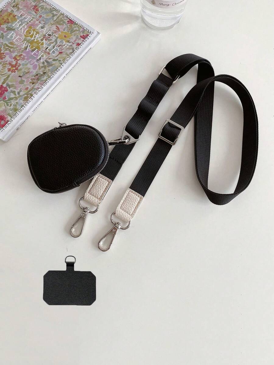 Zipper Pouch Phone Lanyard, Fashionable Women's Crossbody Phone Lanyard, Crossbody Phone Lanyard With Wallet, New Zipper Pouch Phone Lanyard, Adjustable Crossbody Phone Strap - Durable Polyester Material, Casual Style, Phone Pouch, Gift For Women - Multicolor - View 1