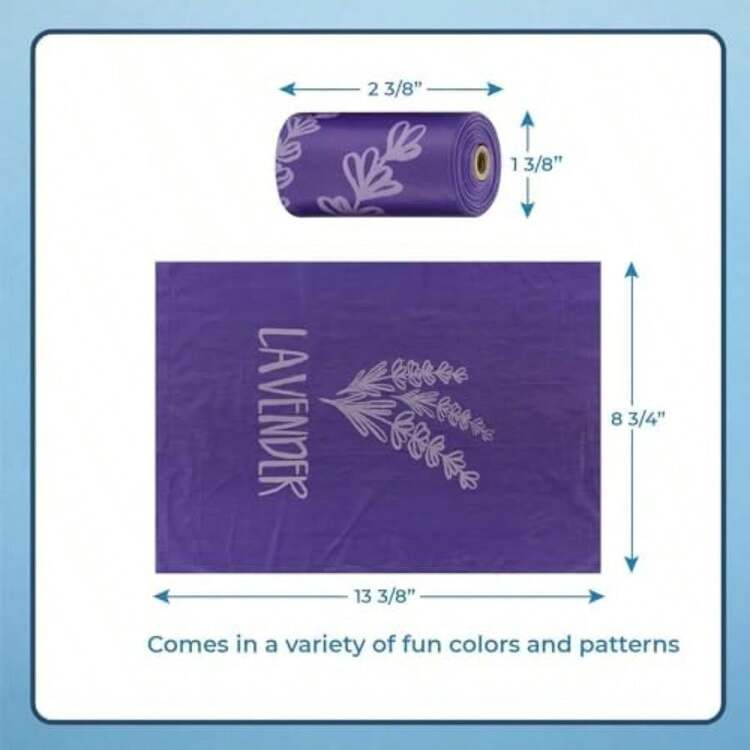 Best Pet Supplies, . Best Pet Supplies Bolsas para excrementos de perro, resistentes a desgarros y bolsas de basura para perros con tecnología de plástico de vida controlada d2w, paquete de 240, azul (sin aroma)(Morado (aroma a lavanda) 150 Bags) - Multicolor - Añade 5