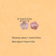 1 Bag/200Pcs 10.5mm Acrylic Small Daisy Pendant Flower Loose Beads Fashion   DIY Jewelry Making - Violet Purple - View 5