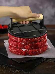 1pc, Hamburger Press, Heavy Duty Burger Press With Heat Resistant Handle, Cast Iron Grill Press, Sandwich Press, Round Burger Smasher For Griddle, Meat Press, BBQ Grilling Accessories, Kitchen Accessories Kitchen Accessories - View 5