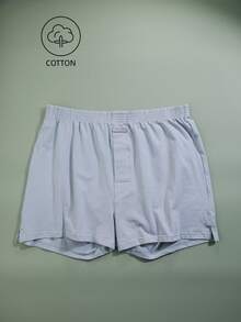 3pcs Casual Basic Knit Fabric Elastic Soft Mid-Waist Men's Loose Fit Crotch Front Closure Pants