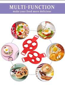 1pc Multi-Geometric Shape Silicone Egg Ring