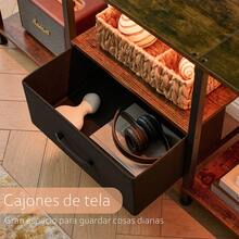 Industrial Style TV Stand 120cm, Entertainment Center Table With Drawer And Shelves - 鏽棕色 - 查看 5