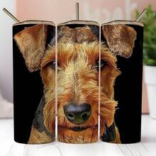 1 Piece 20 Oz Elta Terrier Insulated Cup With Lid And Straw - Durable 304 Stainless Steel, Perfect For Sports And Outdoor Activities, Great Gift For Dog Lovers - 20oz - View 1