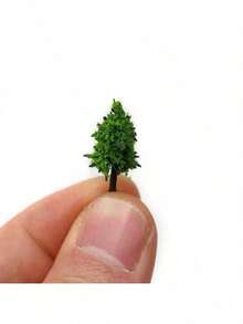50个模型火车景观仿真树微缩雕像，2-6厘米/0.79-2.36英寸灌木模型树立体模型树，迷你树，适用于DIY工艺品建筑模型，人造战争游戏树模型家居装饰 - 彩色 - 查看 4