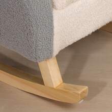 HOMCOM Rocking Chair For Toddlers, Cute Design, Faux Leather, Eucalyptus Wood, 50 X 45 X 44cm, Grey+Pink+Cream On Site - 1 - View 3