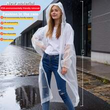 1件女士成人雨衣，EVA材质，女士防水雨披，适合露营等户外活动。 - 白色 - 查看 6